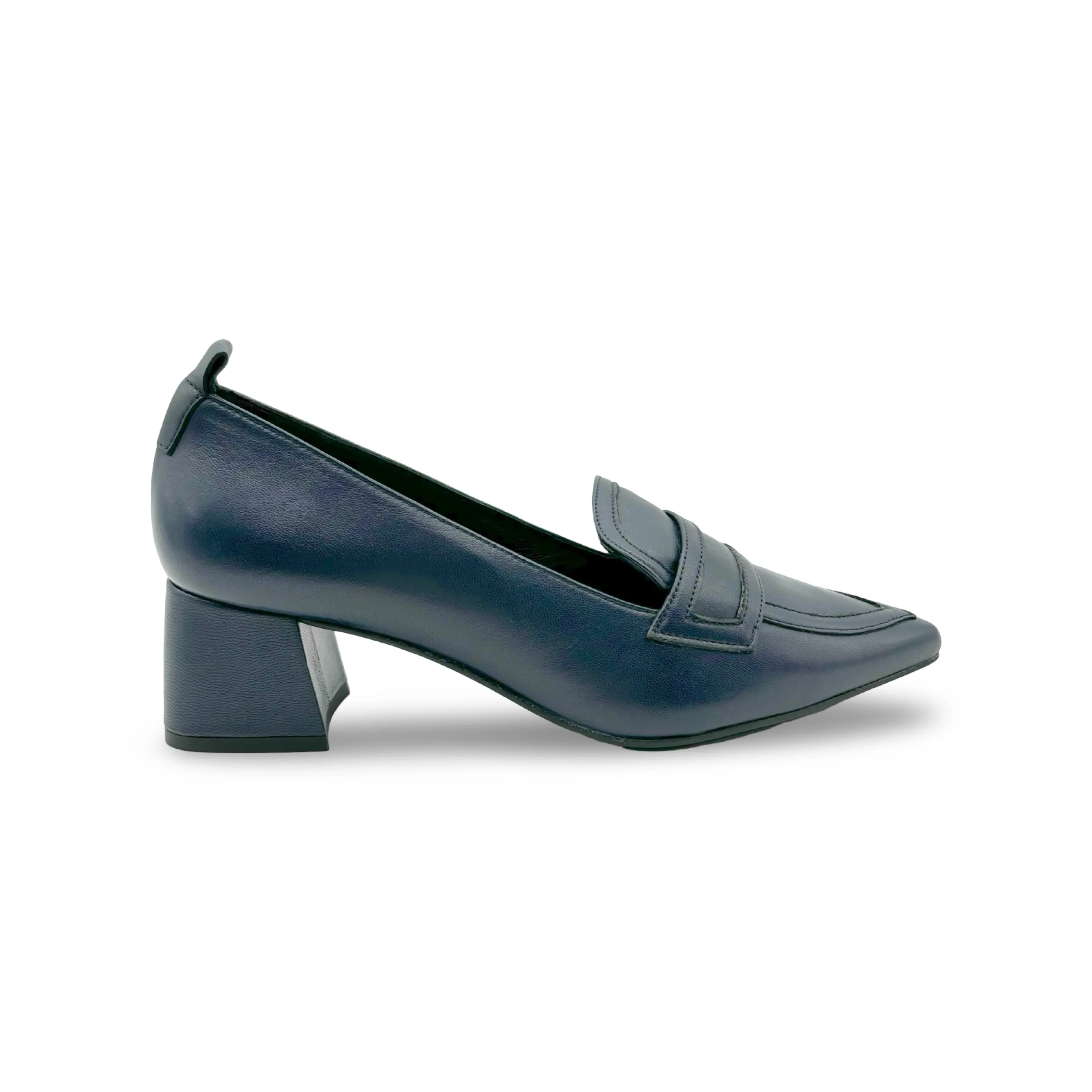 11079 Navy Leather Pump