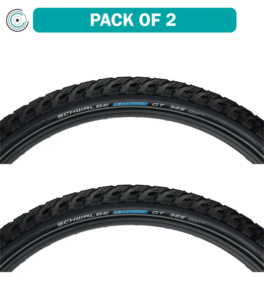 2 Pack Schwalbe Marathon GT 365 Tire 26 x 2 Clincher Wire Performance Line 11101203