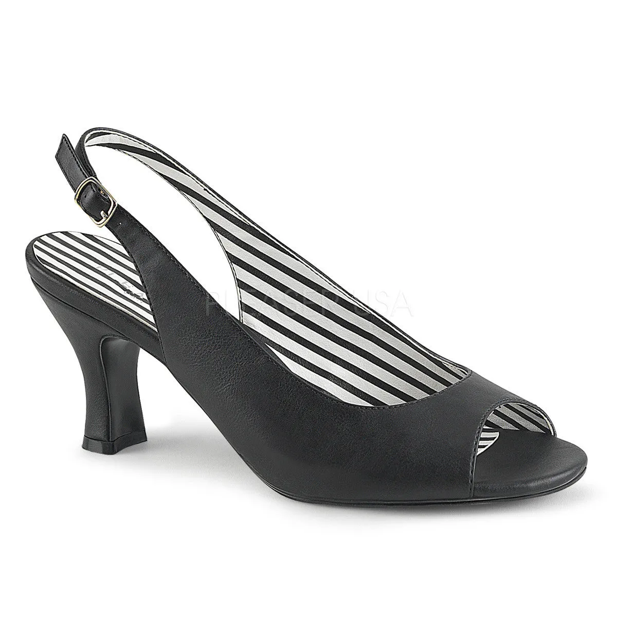 3 Inch Heel JENNA-02 Black Pu