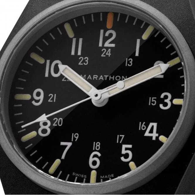 34mm Black General Purpose Quartz MaraGlo (GPQ) Ballistic Nylon Watch