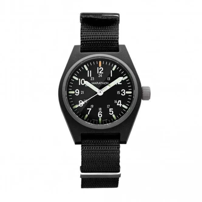 34mm Black General Purpose Quartz MaraGlo (GPQ) Nylon DEFSTAN Watch