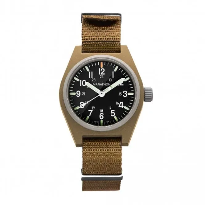 34mm Desert Tan General Purpose Quartz MaraGlo (GPQ) Nylon DEFSTAN Watch