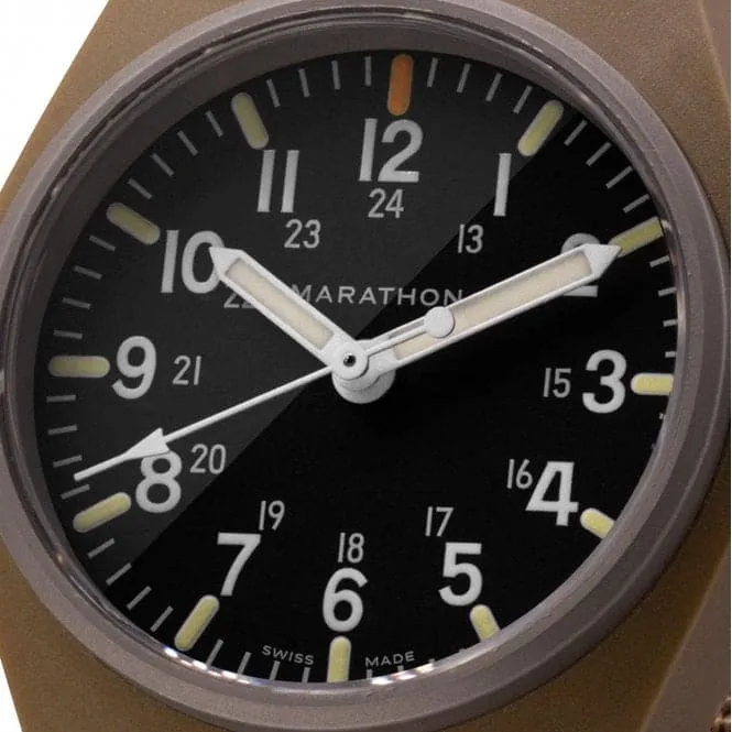 34mm Desert Tan General Purpose Quartz MaraGlo (GPQ) Nylon DEFSTAN Watch