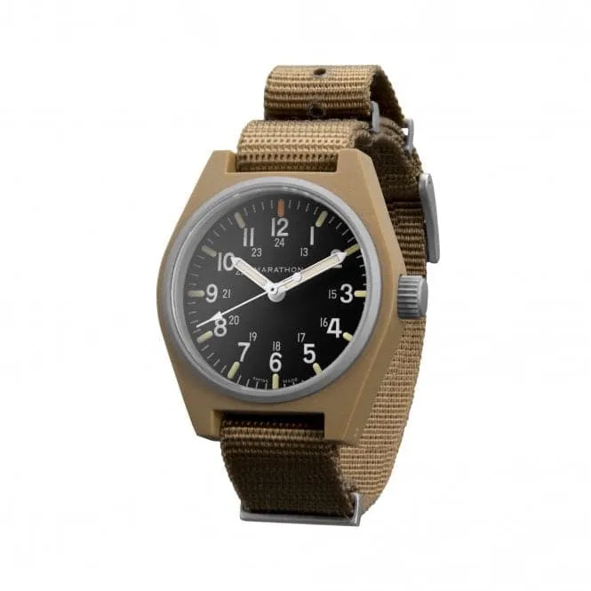 34mm Desert Tan General Purpose Quartz MaraGlo (GPQ) Nylon DEFSTAN Watch