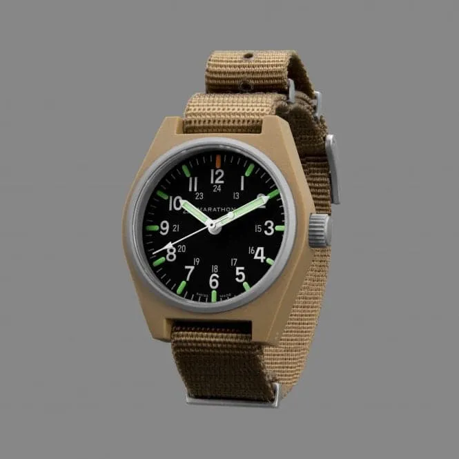 34mm Desert Tan General Purpose Quartz MaraGlo (GPQ) Nylon DEFSTAN Watch