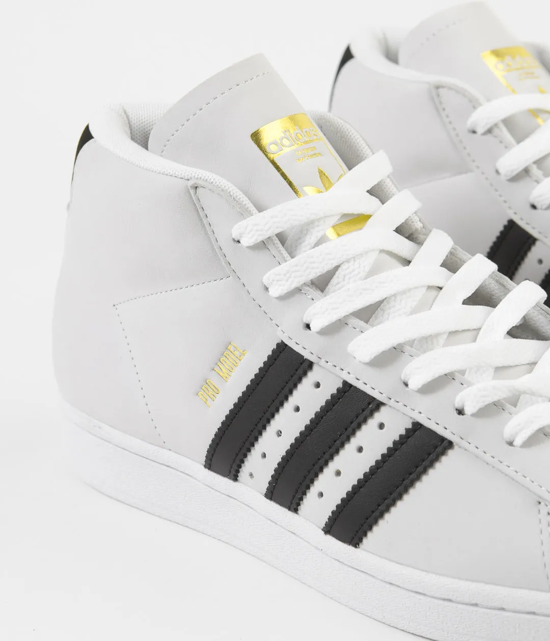 Adidas Pro Model Shoes - White / Core Black / Gold Metallic