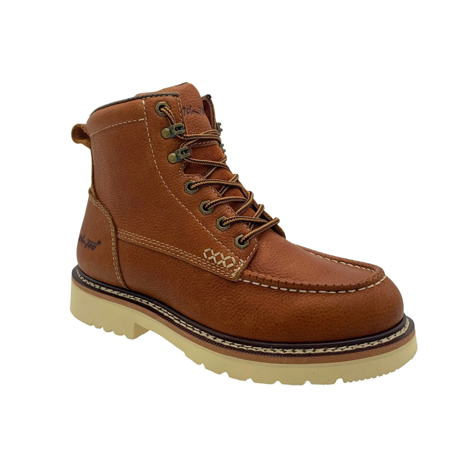 AdTec Mens Apex 8in SR Moc-Toe Brown Leather Work Boots