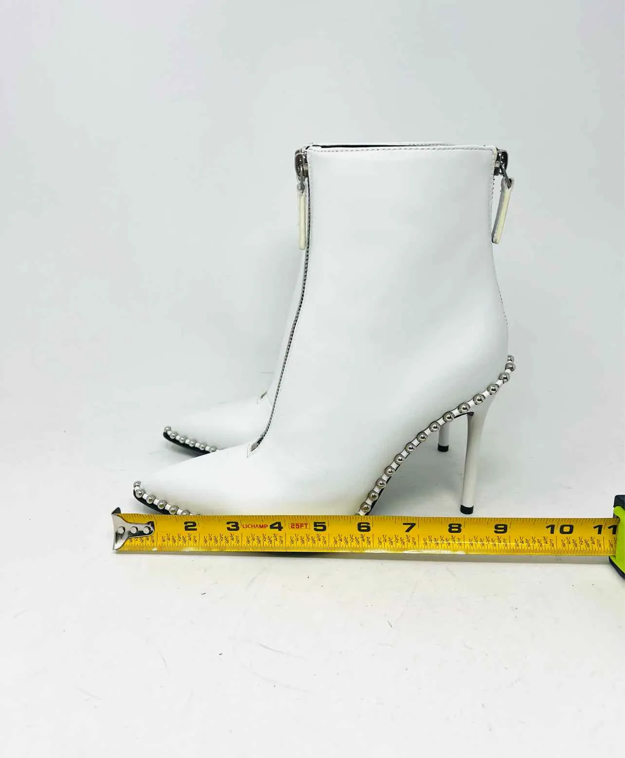 Alexander Wang Size 6 White/Silver Studded Leather AS IS Designer Ankle Boots