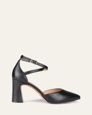 ALMA MID HEELS BLACK LEATHER