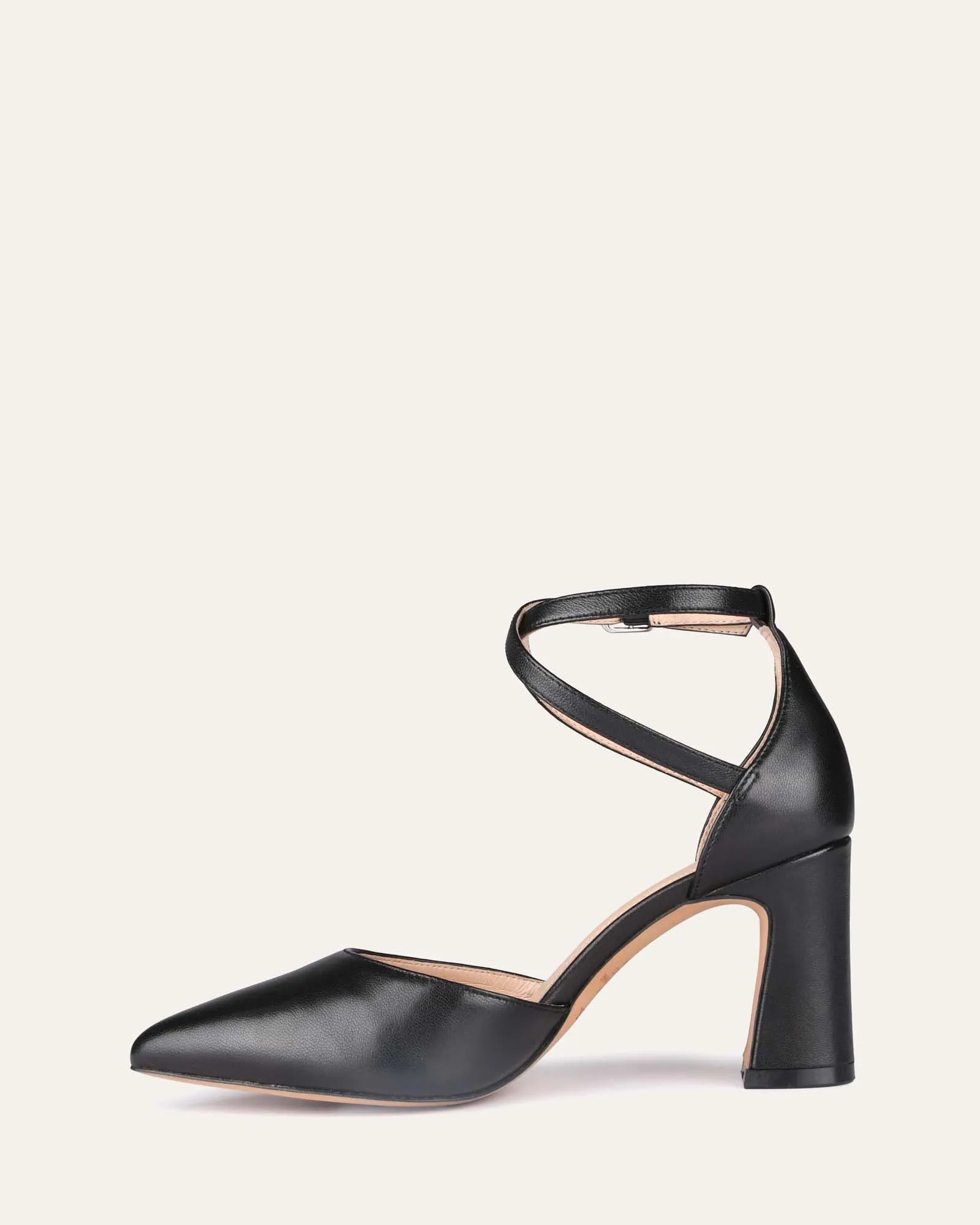 ALMA MID HEELS BLACK LEATHER