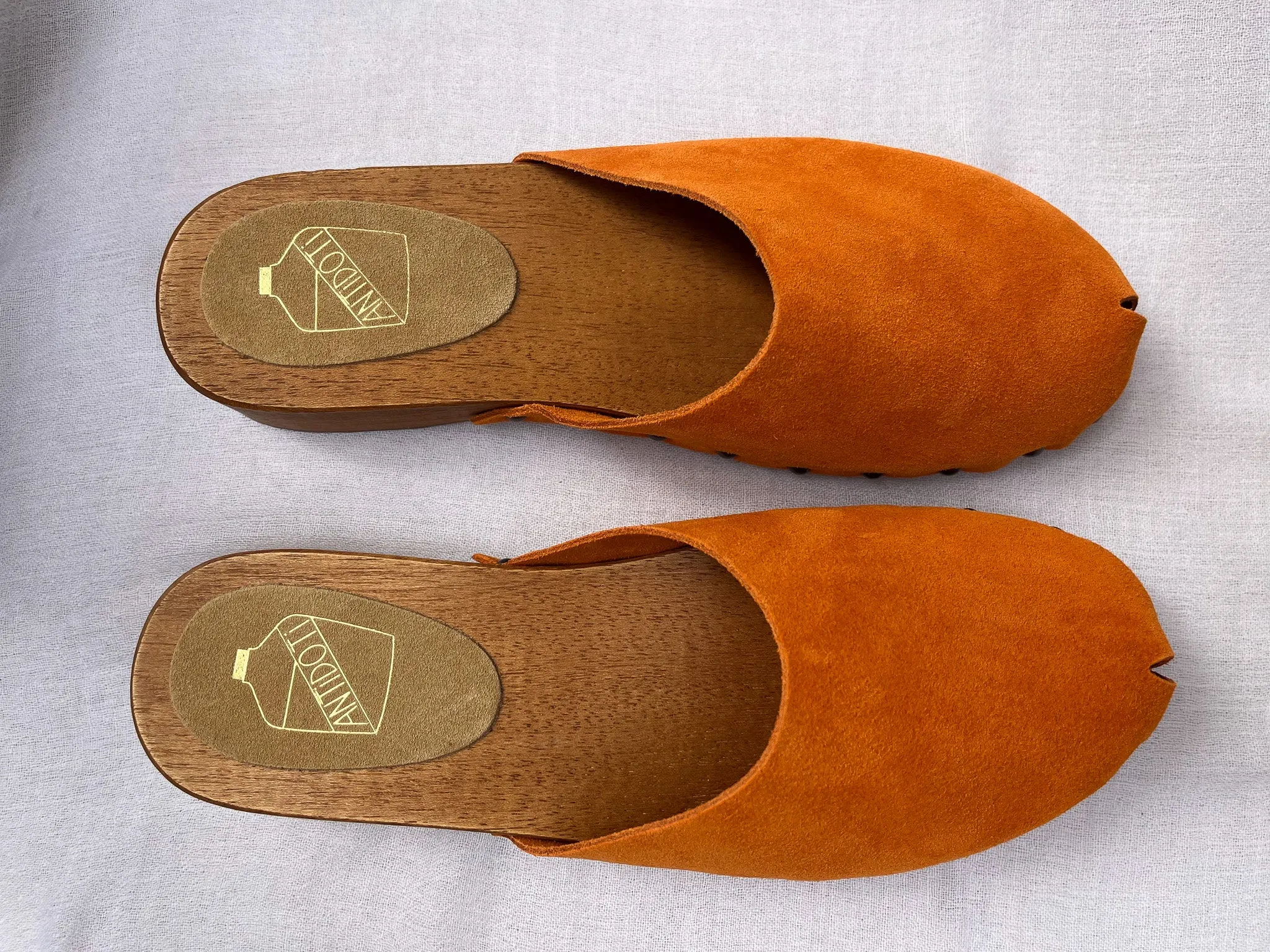 Antidoti Closy Tangerine Velvet Clogs Comfort And Tradition - ByAdushka