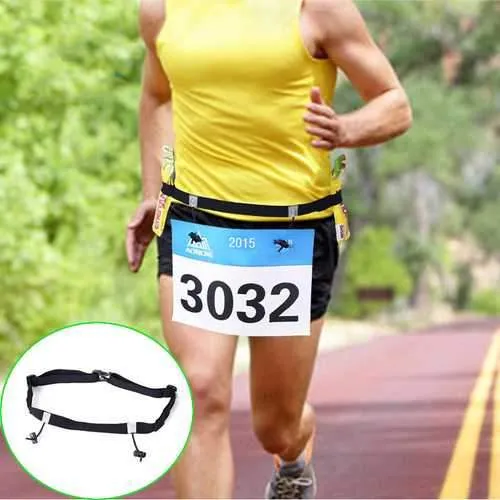 AONIJIE Running Sports Number Tag Waist Belt With Energy Gel Holder For Triathlon Marathon Race