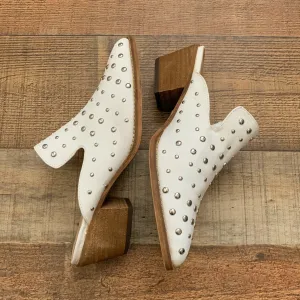 ARider Girl White Studded Heeled Mules- Size 8