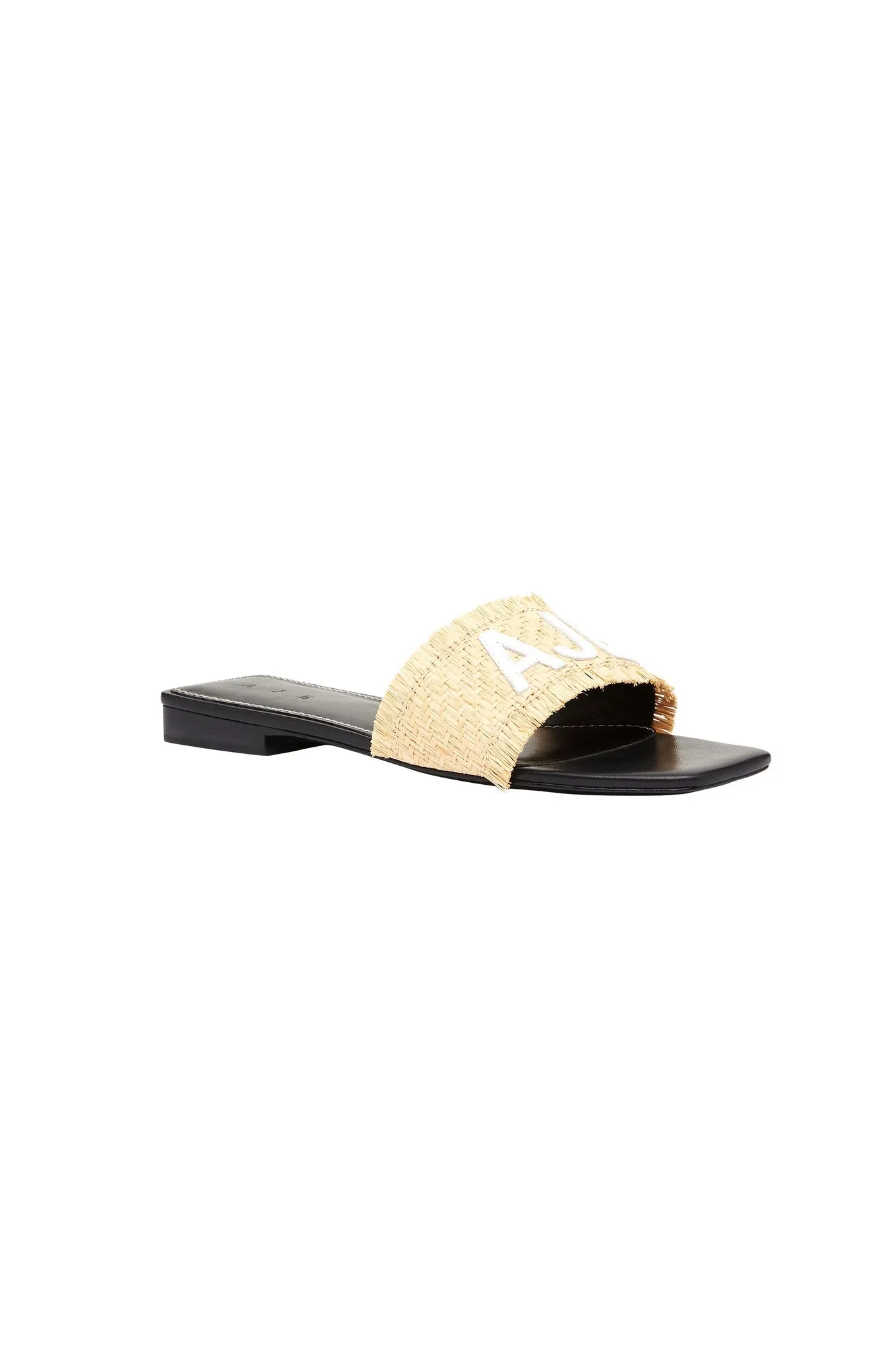 Aurora Raffia Logo Flat Sandal