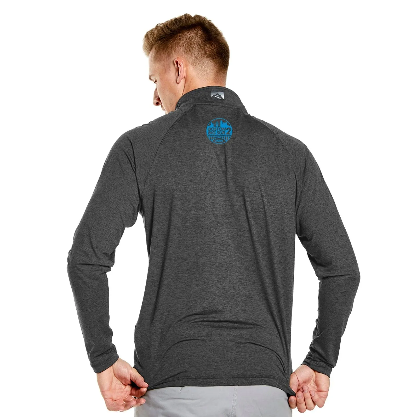 B2BS Men's Eco Sueded 1/4 Zip -Dark Heather Grey- Boston 2 Big Sur