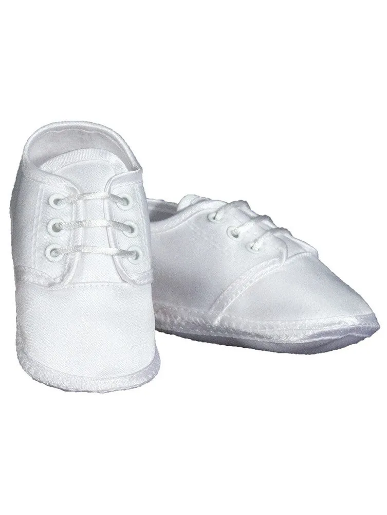 Baby Boys White Satin Classic Oxford Christening Shoes 0-3 Baby