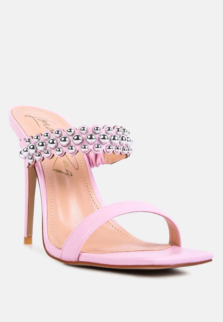 bandy stieletto heel metal stud sandals by London Rag