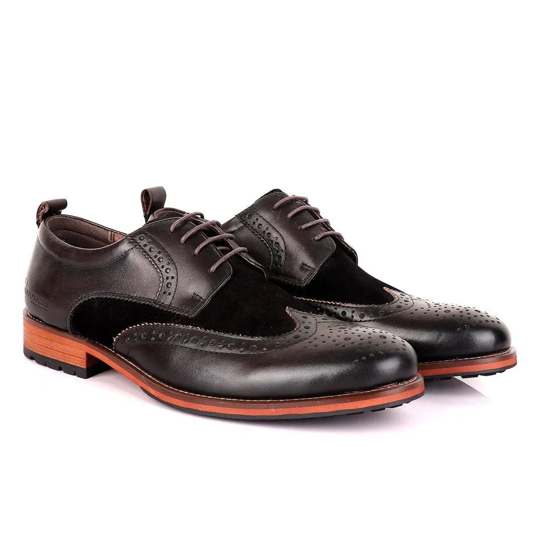 Billionaire Coffee Oxford suede crest Leather Shoe