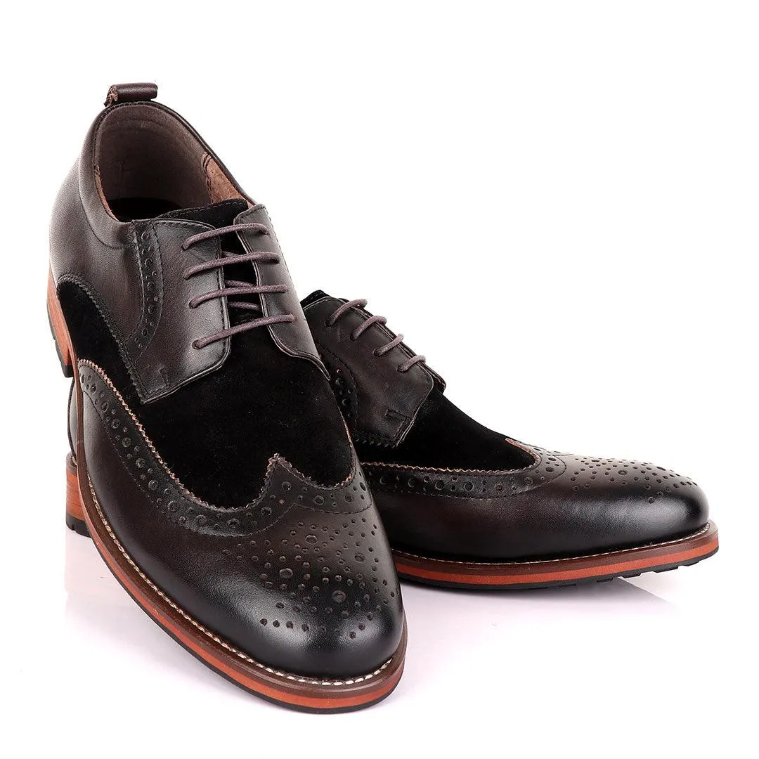 Billionaire Coffee Oxford suede crest Leather Shoe