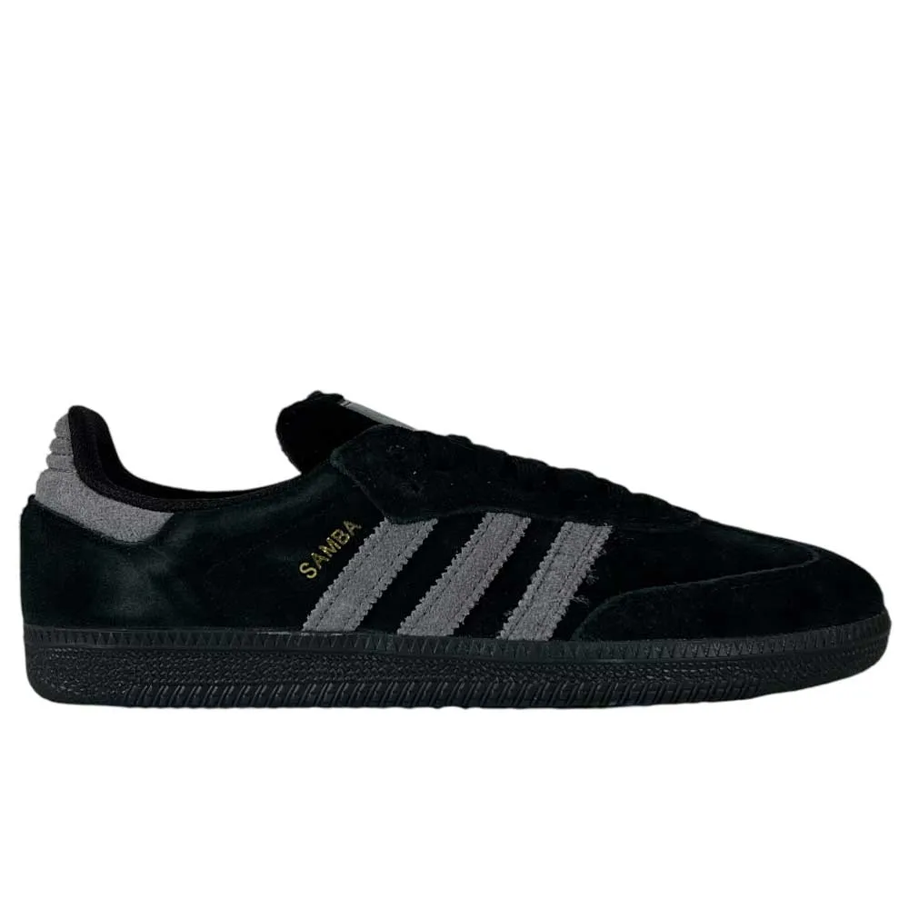 Black Gray Gold Samba ADV Adidas Skateboarding Suede Shoes