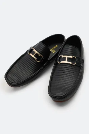 Black Moccasins Casual Shoes