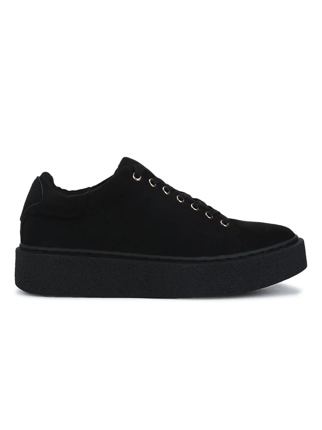 Black Suede Lace-Up Creepers