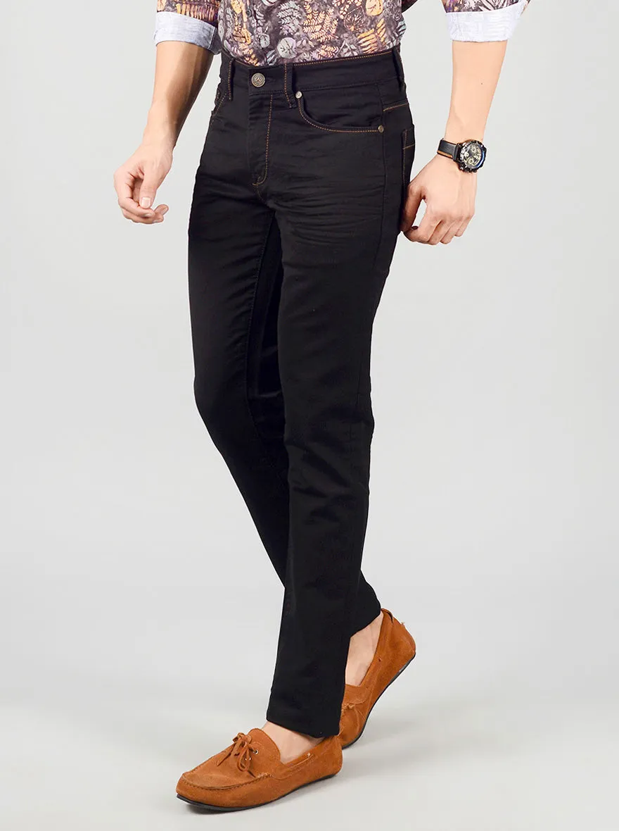 Blue Solid Slim Fit Jeans | JadeBlue