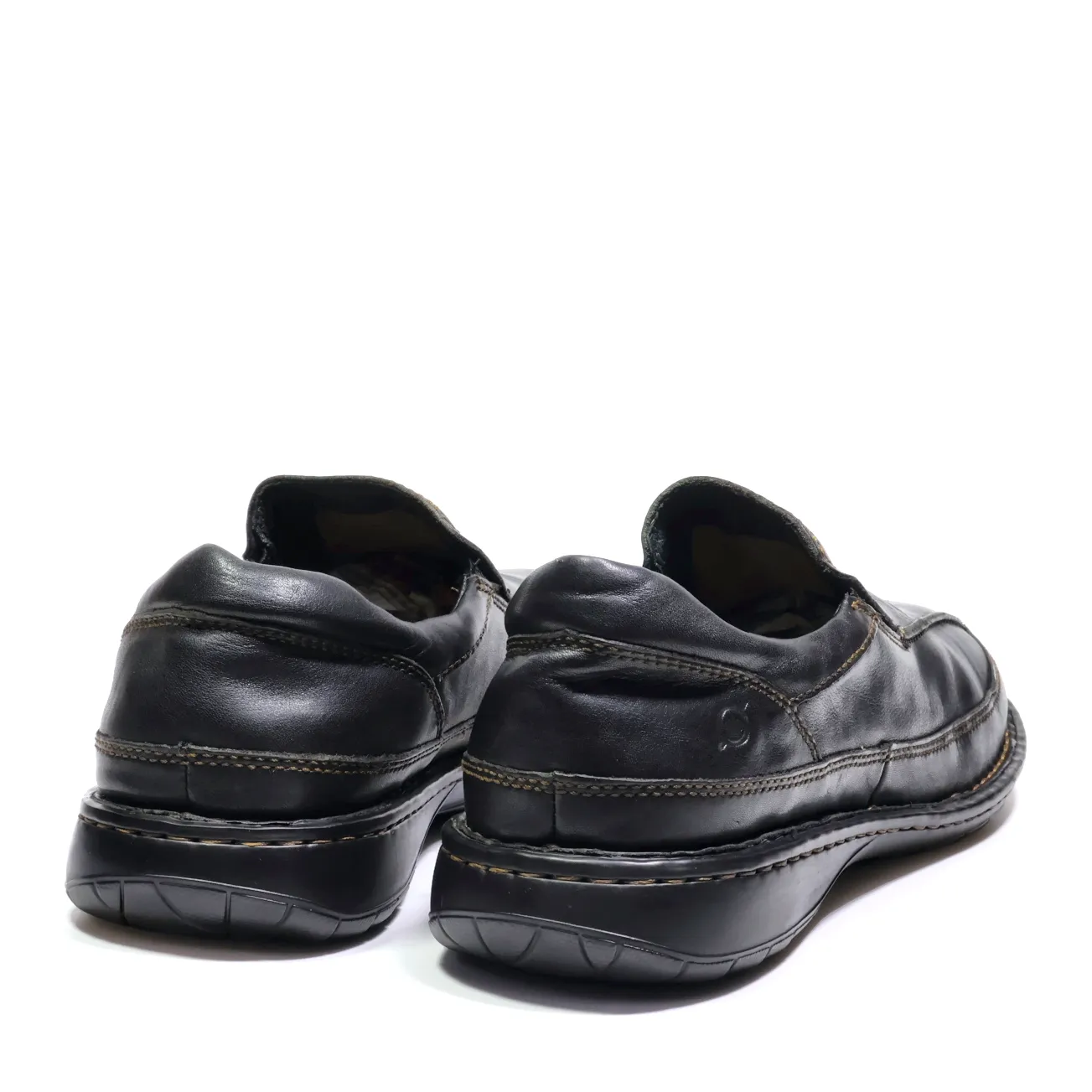 Born Formal Slip Ons Leather Black Colour For Men