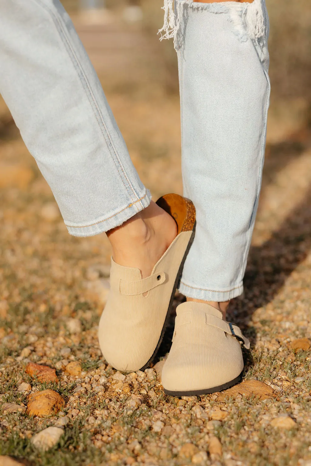 Bria Corduroy Clog-Taupe