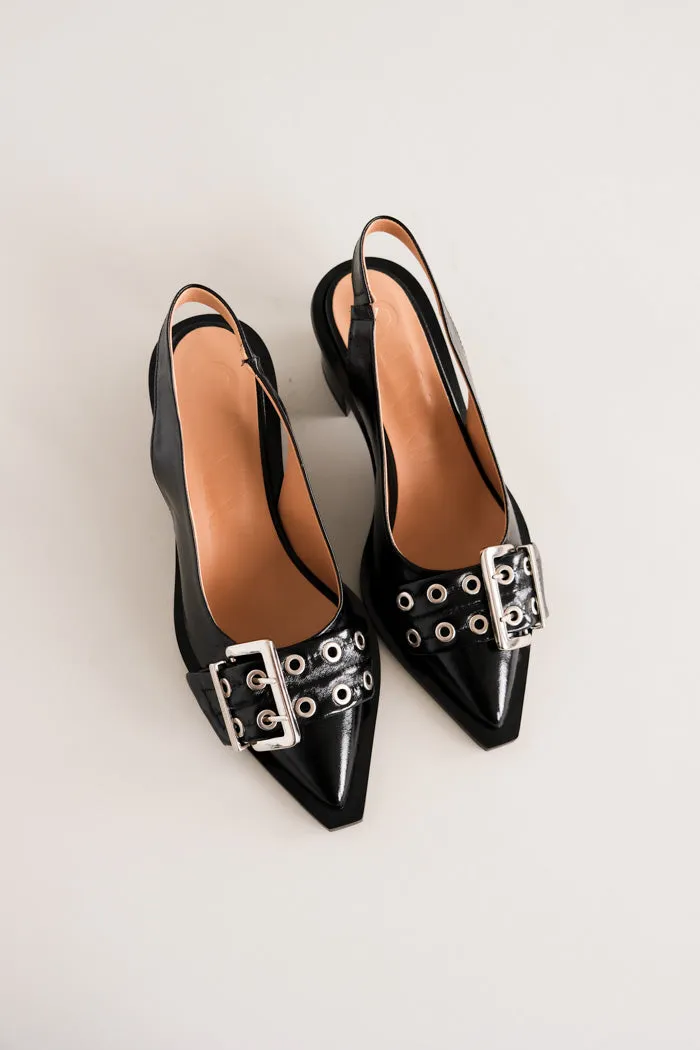 BUCKLE SLINGBACK PUMP NAPLACK