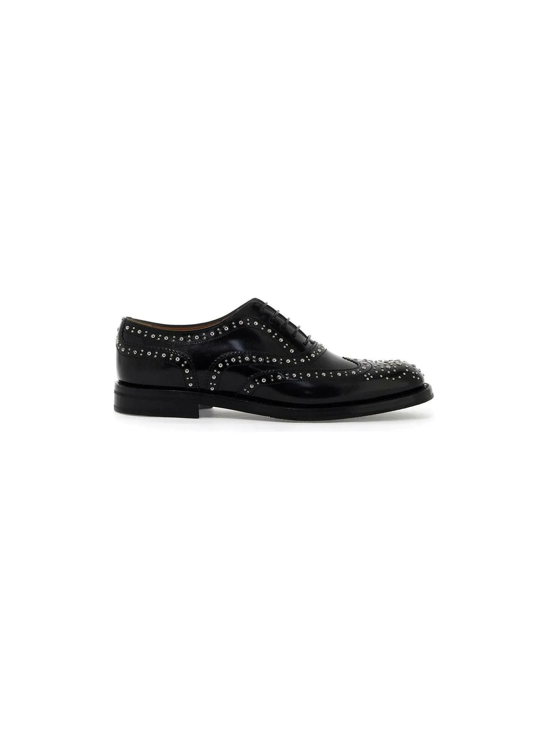 Burwood Met Studded Leather Brogue Shoes