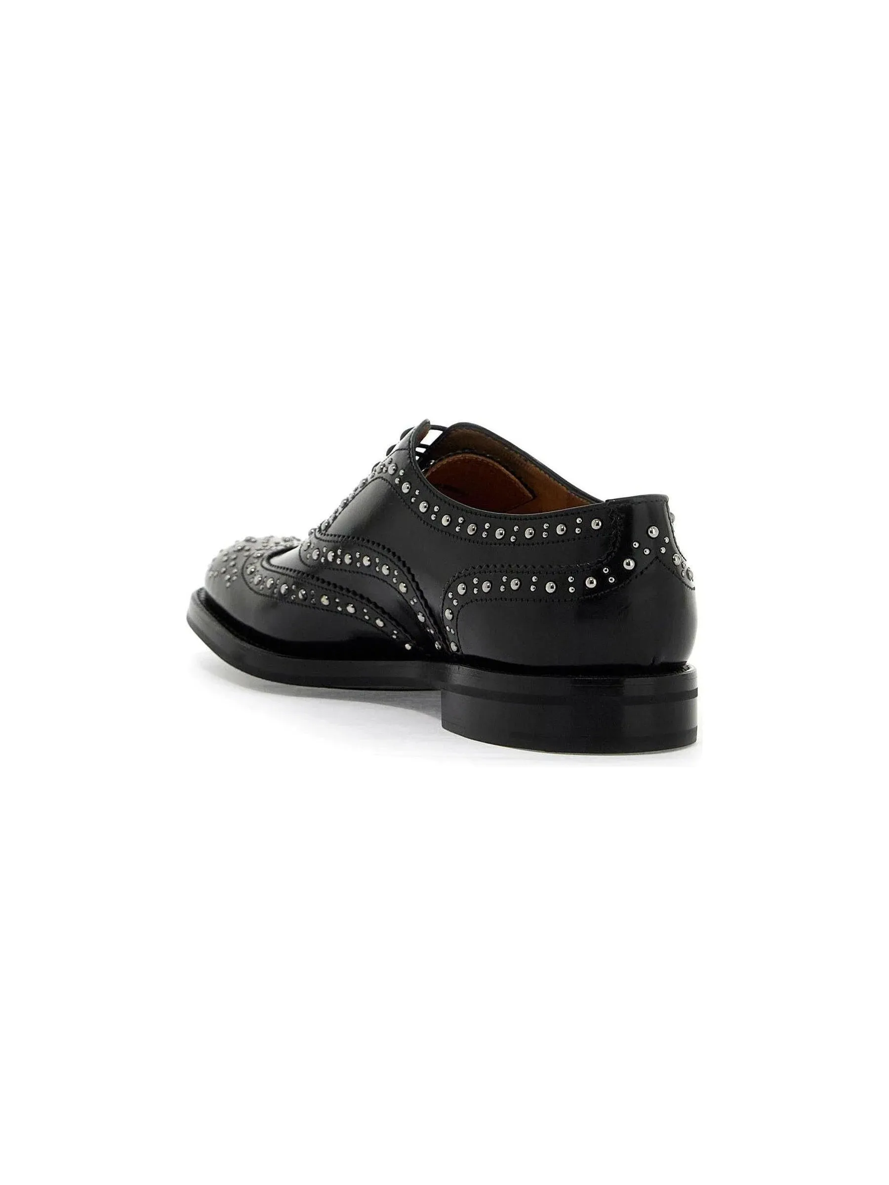 Burwood Met Studded Leather Brogue Shoes