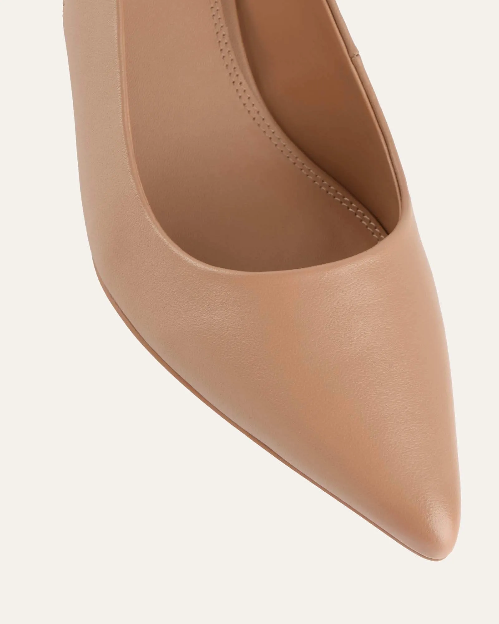 CARA LOW HEELS TAN LEATHER