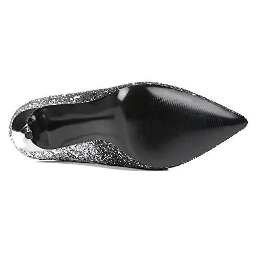 Carlos by Carlos Santana Women's Posy Pointed Toe Pump, Black Glitter (Women)