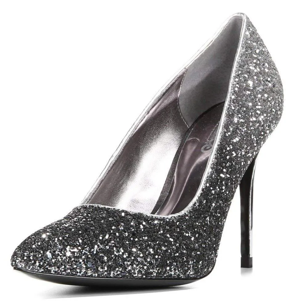 Carlos by Carlos Santana Women's Posy Pointed Toe Pump, Black Glitter (Women)