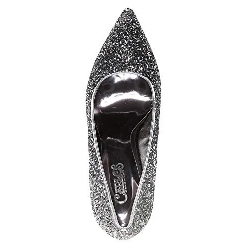 Carlos by Carlos Santana Women's Posy Pointed Toe Pump, Black Glitter (Women)