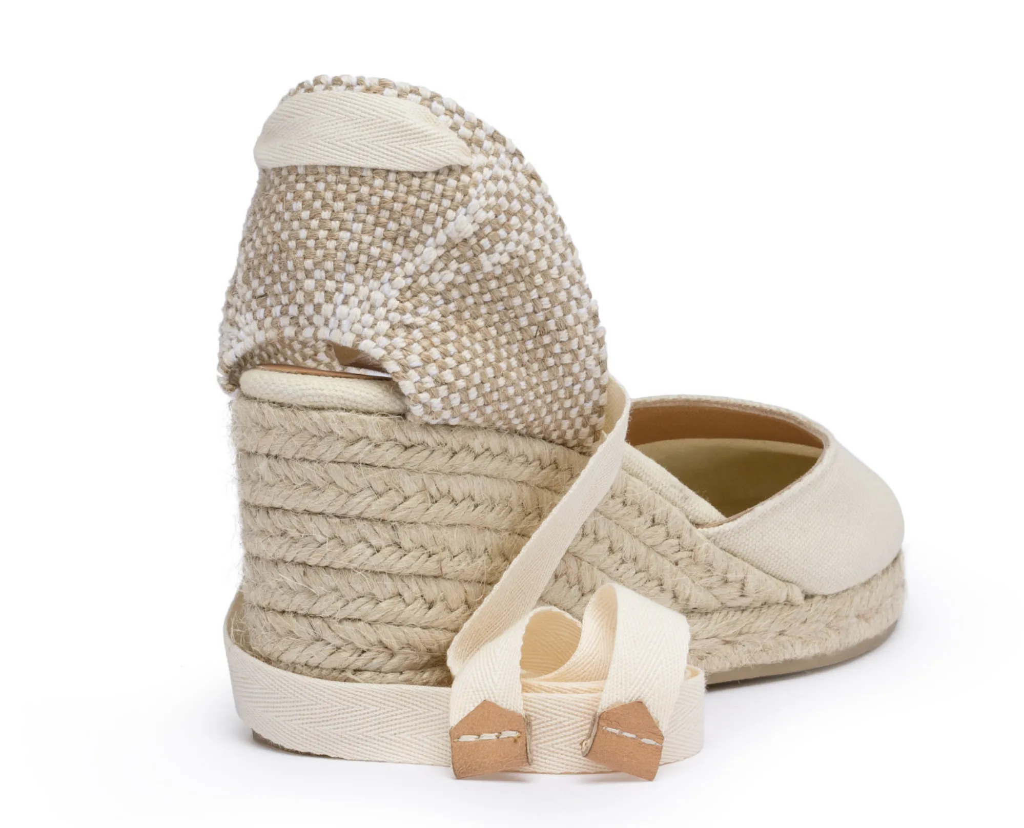 Castaner Carina 6 Ivory Beige Canvas Wedge Espadrilles