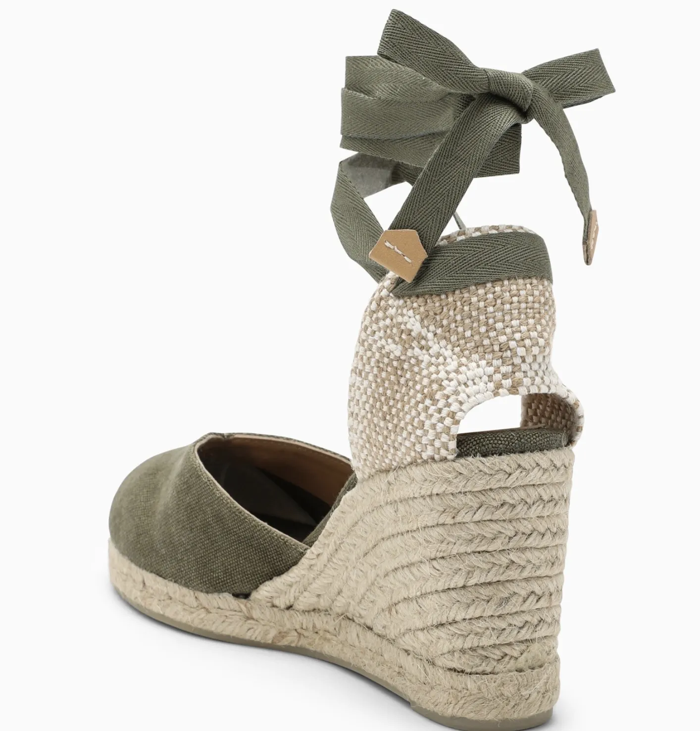 Castaner Chiara 8 Olive Platform Canvas Wedge Espadrilles