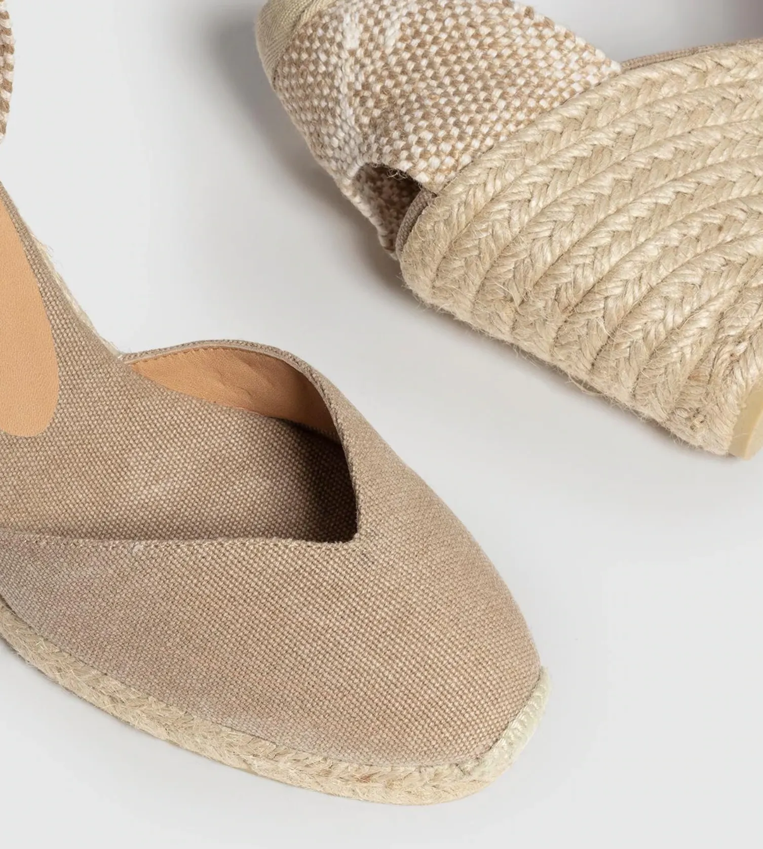 Castaner Chiara 8 Sand Beige Platform Canvas Wedge Espadrilles