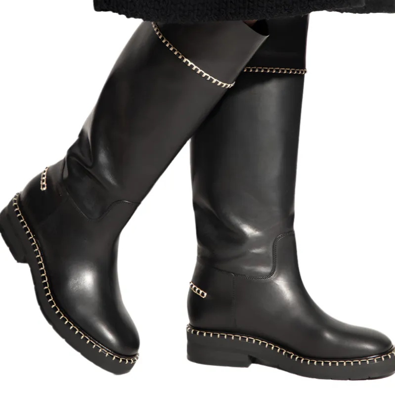 Chloé New Noua Women's Studded Riding Boots Shoes In Black