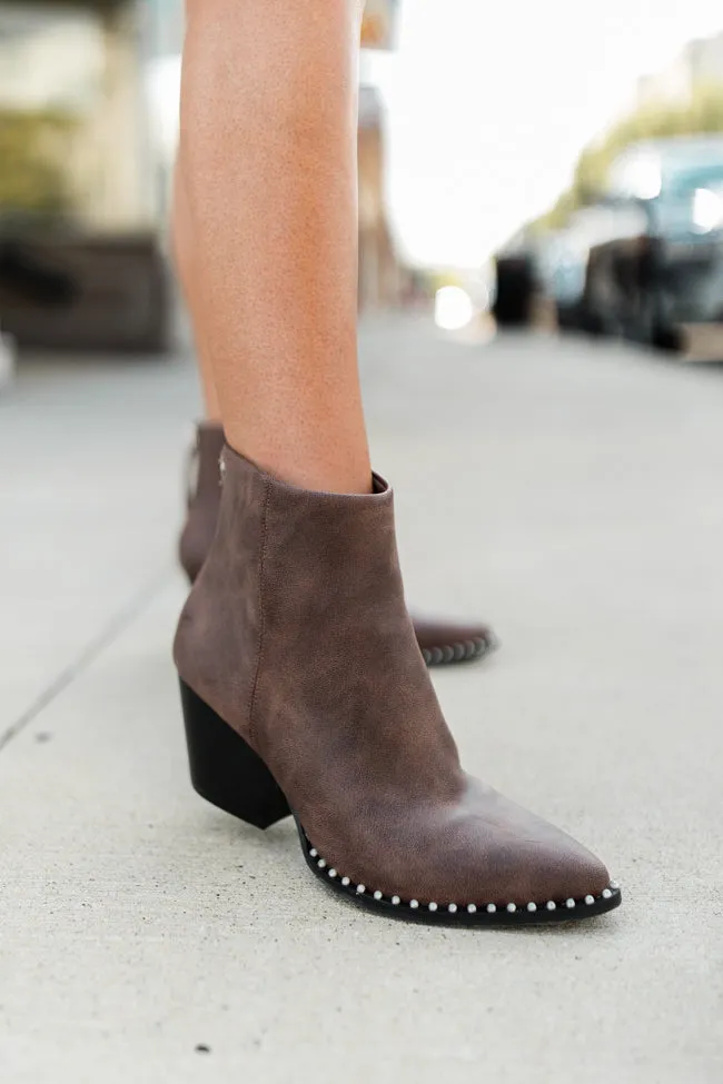 Collins Brown Studded Booties FINAL SALE