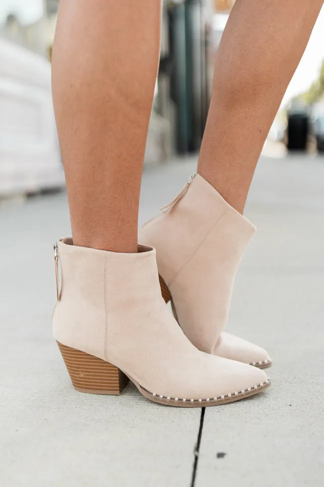 Collins Toast Suede Studded Booties