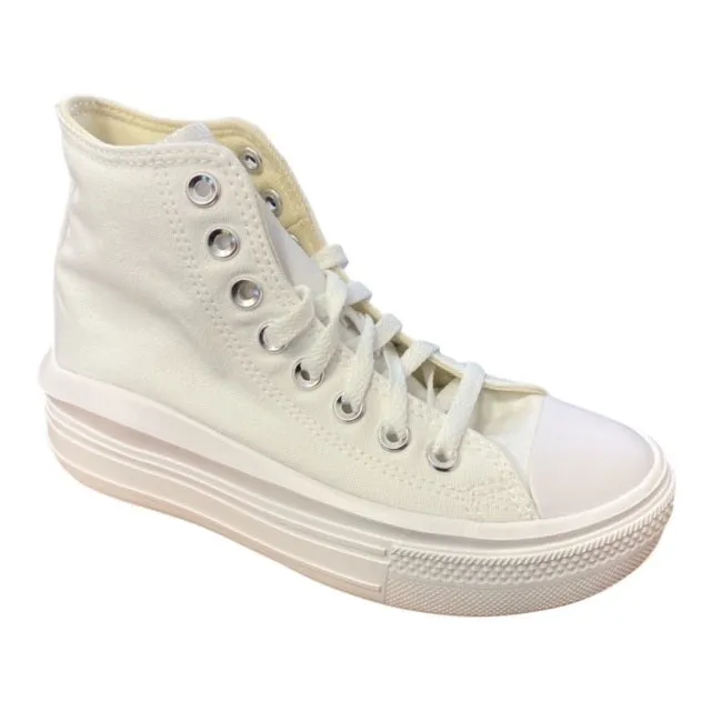 Converse scarpa sneakers da donna  Chuck Taylor All Star Move 568498C bianco-avorio naturale-nero