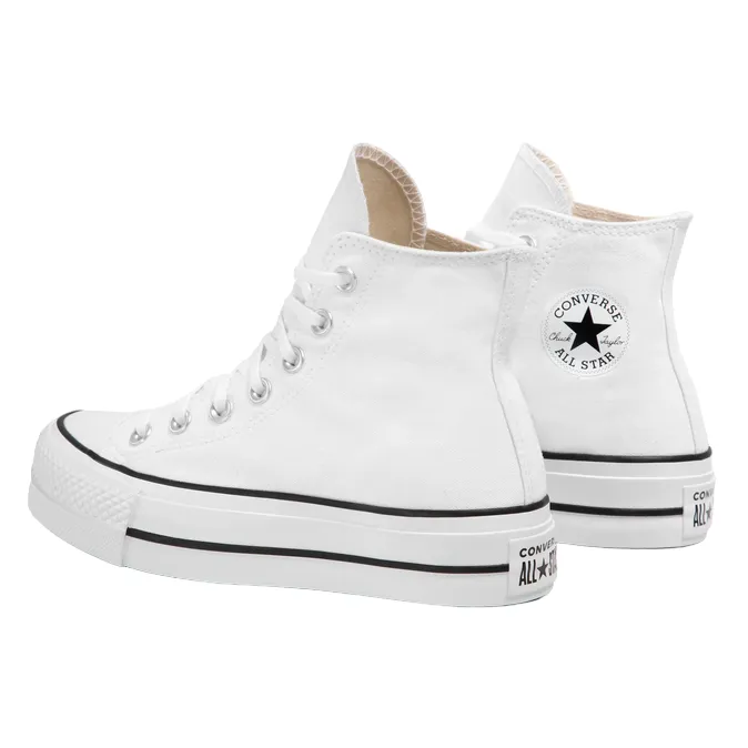 Converse scarpa sneakers in tela da donna con zeppa Chuck Taylor All Star LIFT 560846C bianco