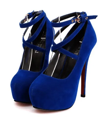 CROSS-STRAP PLATFORM PUMPS