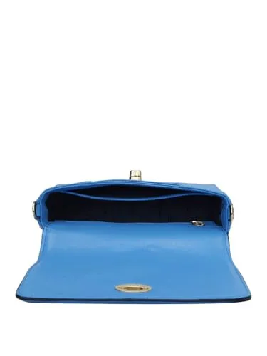 Da Milano Genuine Leather Blue Sling Bag (01604) (Small)