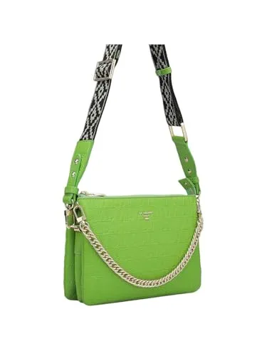 Da Milano Genuine Leather Green Sling Bag (01267) (Small)