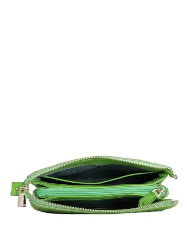 Da Milano Genuine Leather Green Sling Bag (01267) (Small)