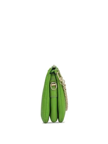 Da Milano Genuine Leather Green Sling Bag (01267) (Small)