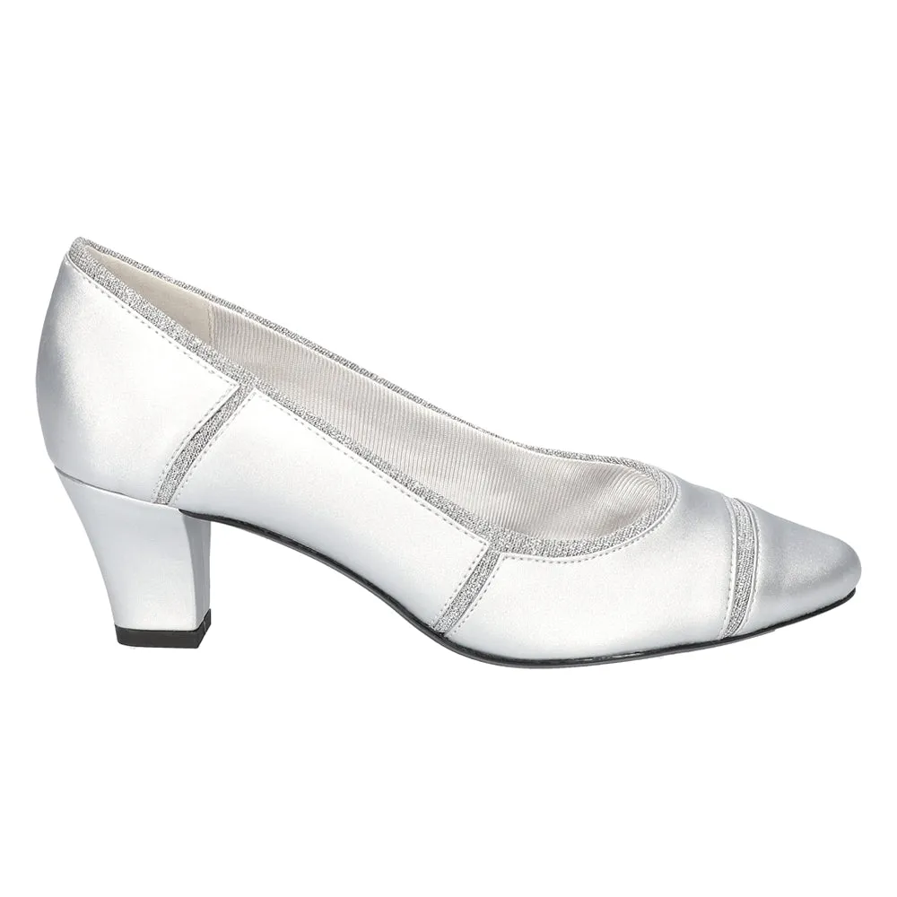 Datia Metallic Wedding Block Heel Pumps